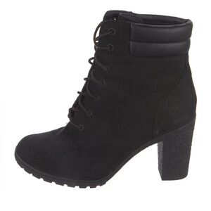 Timberland Women's Black Heeled Moto Boots